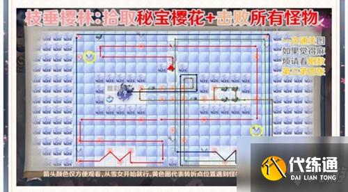 阴阳师枝垂樱林路线设计攻略,25格内通关和击败所有妖灵