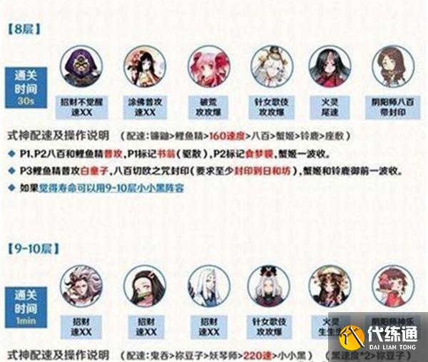 阴阳师青灯百物语十层攻略