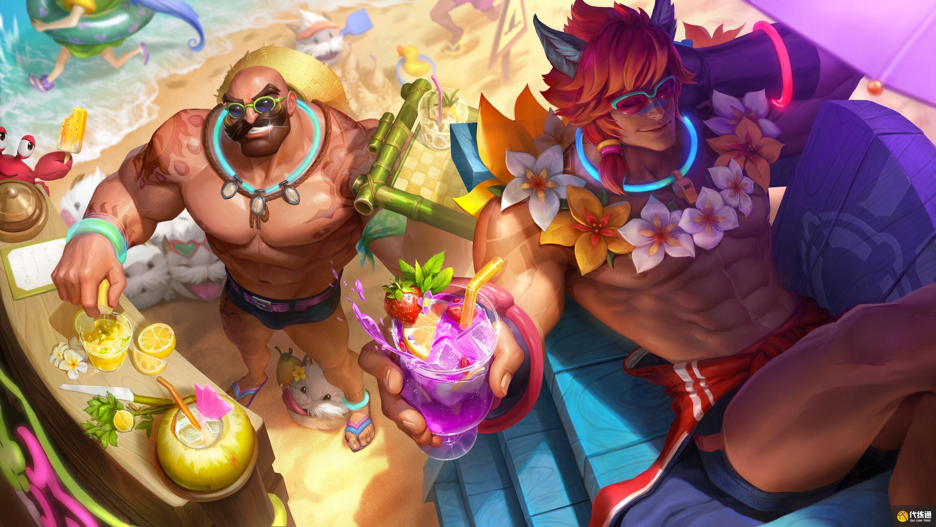 LOL测试服更新:蒙多重做,泳池皮肤新增瑟提与布隆