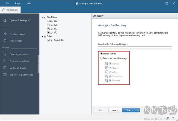 Auslogics File Recovery数据恢复