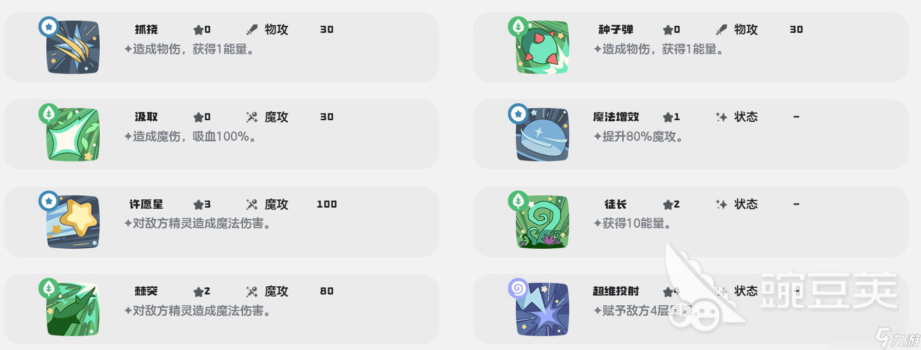 洛克王国手游魔草巫灵技能特点